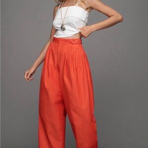Maeve Orange Utility Barrel Trouser High-Waisted Pants